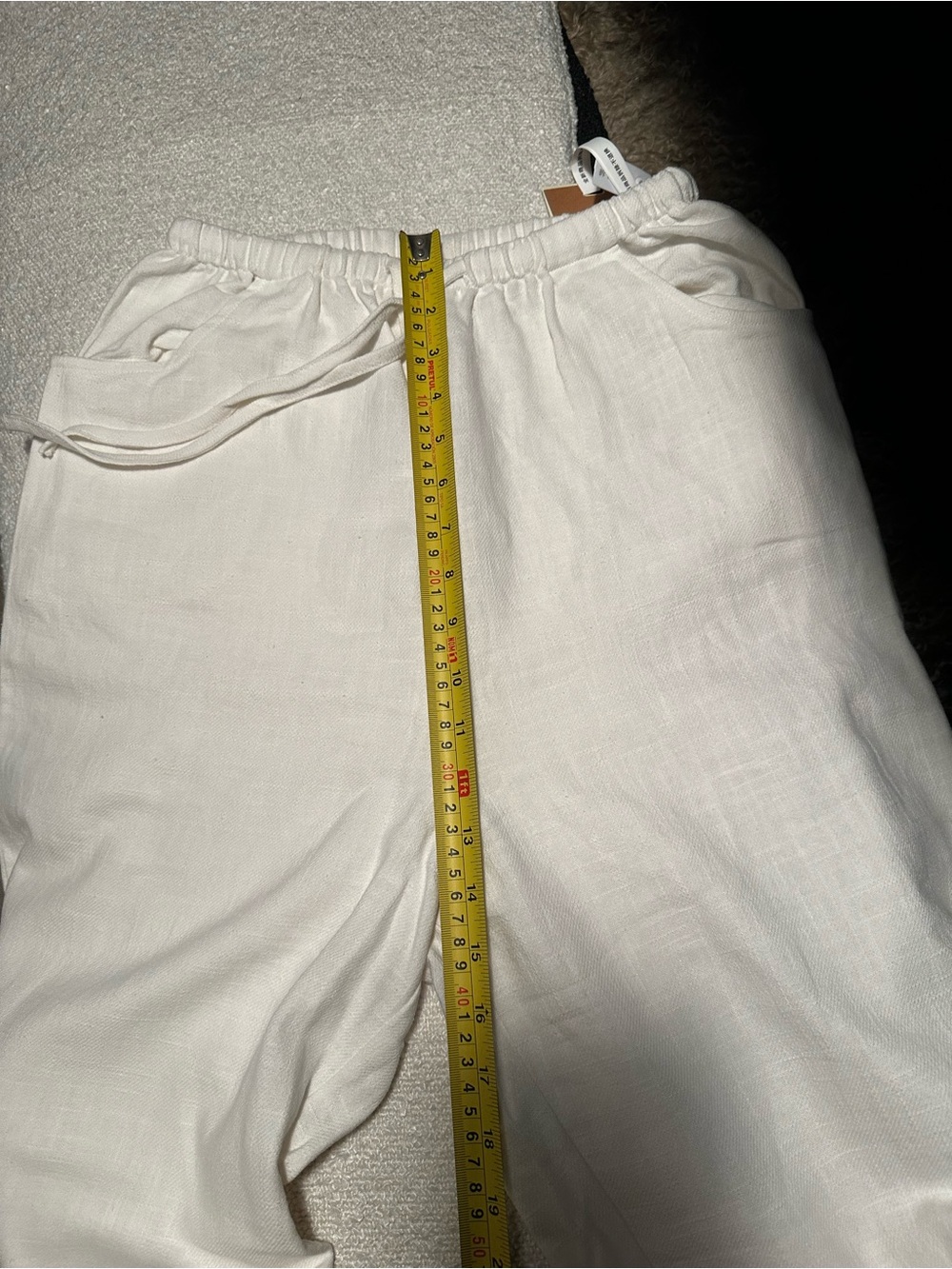 White Linen Pants/wild leg/NWT /size M - Picture 9 of 11